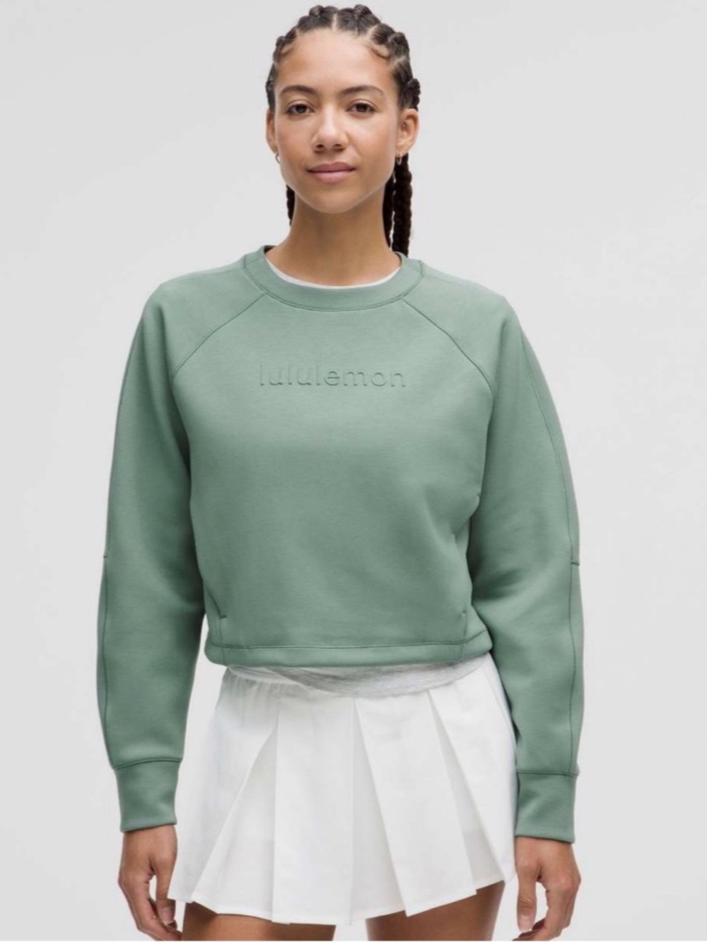 Lululemon Smooth Spacer Cropped Pullover Graphic Crater Blue NWT Women’s 6
